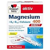 Doppelherz Magnesium 400 + B6 + B12 + Folsäure DIRECT - Magnesium unterstützt...