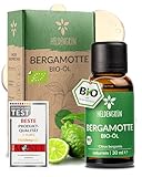 Heldengrün® BIO Bergamotte Öl [100% NATURREIN] Kaltgepresst aus echten...