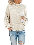 Pullover Damen Elegant Winter Rollkragenpullover Strickpullover...