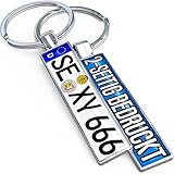 SONZE Personalisierter Schlüsselanhänger Kennzeichen beidseitig bedruckbar mit...