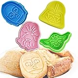 GIRAFEDA 4 Stück Ausstechformen Star Wars Cookie Cutter Set mit Auswerfer...