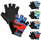 AMFUN Kinder Halbfinger Fahrradhandschuhe, Fingerlose Radsport Handschuhe für...