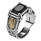 Ring, Vintage, echtes 925er Sterling-Silber, Ring aus schwarzem Stein, für...