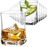Hrastnik1860 12 Stück elegante Wassergläser [Unten Eckig & Oben Rund] 280ml...