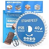STONE REEF Sägeblatt 125x22.23- Kreissägeblatt [inkl. Adapter auf Bohrung 20...