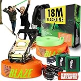 Slackline Anfänger-Komplettset – Trainingsgurt Baumschutz Transporttasche –...