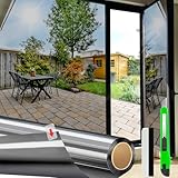 HONLONE Spiegelfolie Fenster Sichtschutz Sonnenschutzfolie, 44,5x200 cm...