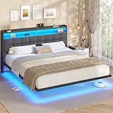 AOGLLATI Polsterbett 180x200 cm, Doppelbettgestell, Bettrahmen mit...