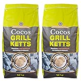 20kg Cocos Premium Grillbriketts aus Kokosschalen „Made 4 BBQ“ Kohle...