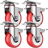 Deutnart 100mm Transportrollen mit Bremse, Extra Schwerlastrollen 700kg...