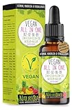 Vegan All-in-One Tropfen - Vitamin B12+B2+B6+B9 Folsäure + Zink + Eisen + Selen...