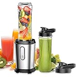 Mixer, 500W Mini Standmixer & Smoothie Maker mit 2x600ml Flaschen BPA frei...