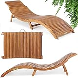 Casaria® Sonnenliege Klappbar Holz FSC®-Zertifiziert 320kg Belastbarkeit...