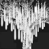 Fallende Lichter, 8 Röhren 196 LEDs Eiszapfen Lichterkette Außen Schneefall...