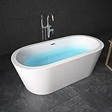 TroniTechnik® Freistehende Badewanne PIPERI Maße ca. 168 x 80 x 60cm Wanne -...