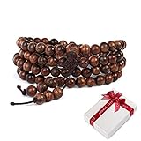 108 Holz-Perlen Gebetskette Buddhismus 6mm Armband für Yoga Meditation...