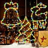 Weihnachtsbeleuchtung Fenster Innen, 3 Stück LED Lichtervorhang Weihnachten,...