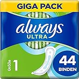 Always Ultra Binden Damen Normal (Größe 1) (44 Damenbinden), Big Pack, dünn...