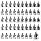 HONQX Spikes Nieten Studs for Clothes 7mm, 100stk Kegel Spikes Silber Metall...
