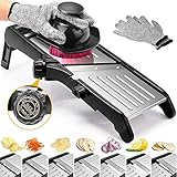 Gemüsehobel Mandoline, 7-in-1 Verstellbar Mandoline Gemüsehobel, Multifunktion...