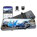 AZDOME 12' PG17 4K Spiegel Dashcam mit Rückfahrkamera, Auto Kamera mit WiFi, 64...
