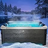 BRAST Whirlpool MSpa Oslo Plus XXL mit Fester Außenwand | LED-Beleuchtung 20...