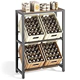 pickpiff 4 Kästen Getränkekistenregal mit Ablage - Schwarz Metall...