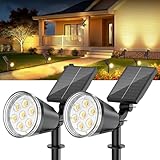 GEARLITE Solarlampen für Außen Garten, Warmweiß Solar LED Strahler Außen mit...