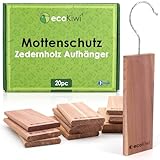 ecoKiwi Zedernholz Mottenschutz für Kleiderschrank - 20er Pack Mottenschutz zum...