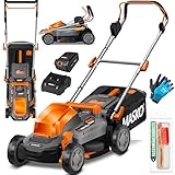 MASKO® Akku Rasenmäher mit Mulchfunktion, Akku Li-Ion Batterie 4Ah &...