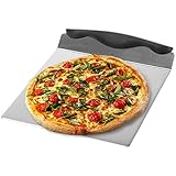 com-four® Pizzaschieber aus Edelstahl - Tortenhebe-Blech mit Kunststoffgriff -...