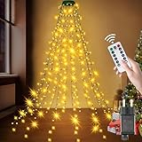 Christbaumbeleuchtung mit Ring - 400LEDs 2m 16 Stränge Timerfunktion 8...