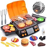 CUTE STONE Kindergrill, 2 lagiges Kinder Grill Spielset mit Spiellebensmitteln,...