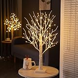 Howeifull 144 LED Lichterbaum mit Timer, LED Birken Baum Licht Warmweiß...