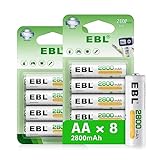 EBL Akku AA - wiederaufladbare AA Batterien 8 Stück mit hoher Kapazität...