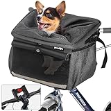 pecute Hundefahrradkorb mit Lenkeradapter, Stabilere Welpenfahrradtasche - 4 in...