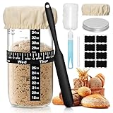 LUOJINYI Sauerteig Starter Set, Fermentationsglas, Brot Backen Zubehör,730MLl...