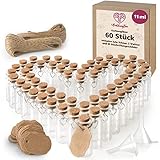 WeddingTree 60 x kleine Glasflasche 60 x 11 ml – Reagenzglas für Hochzeiten...