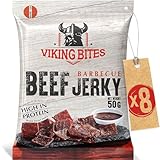 Viking Bites Beef Jerky Barbecue 400g (8 x 50g) – Getrocknetes Rindfleisch –...