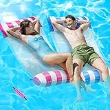 Lunriwis 2 PCS Aufblasbares Schwimmbett,luftmatratze Pool,Wasserhängematte,4 in...