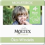 Moltex Pure & Nature Öko Windeln Größe 4 Maxi (9-15 kg) Monatsbox - 174 Bio...