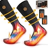 WISSBLUE Beheizbare Socken Beheizte Socken,Heizsocken Skisocken 4000 mAh Wiederaufladbare Warme Socken für Sport Outdoor Camping Wandern Warme Winter Socken Für Männer Frauen