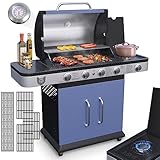 BBQ Chief Gasgrill Ocean - 4 Brenner aus Edelstahl, mit Seitenbrenner, Deckel,...