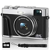 Digitalkamera 4K 48MP Fotoapparat Autofokus mit 32G SD-Karte, Kompaktkamera...