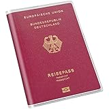 2 x Reisepasshülle (13,5 x 19 cm) transparent - Passport cover für den NEUEN...