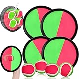 PATEMZON Klettballspiel, 4 Paddel und 4 Bälle, Klettballspiel Catch Ball Set,...