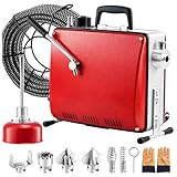 KingSaid Elektrische Rohrreinigungsmaschine 500W Abflussreiniger Spirale 220V...