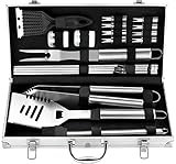 ROMANTICIST 20PCS Edelstahl Grillset für Geschenk - Edelstahl Grillzubehör Set...