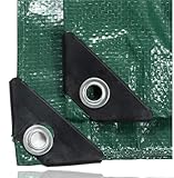 3x3 Abdeckplane Plane 200 g/m² grün - Plane mit Ösen wasserdicht &...