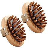 2 stück Natürliche Holz-Massagebürste gegen Cellulite – Körperbürste mit...
